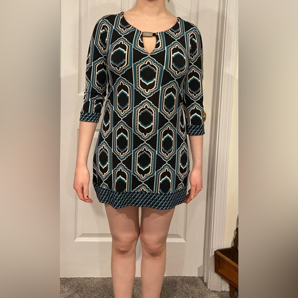 White House Black Market Geometric Patterned Dress Size XXS